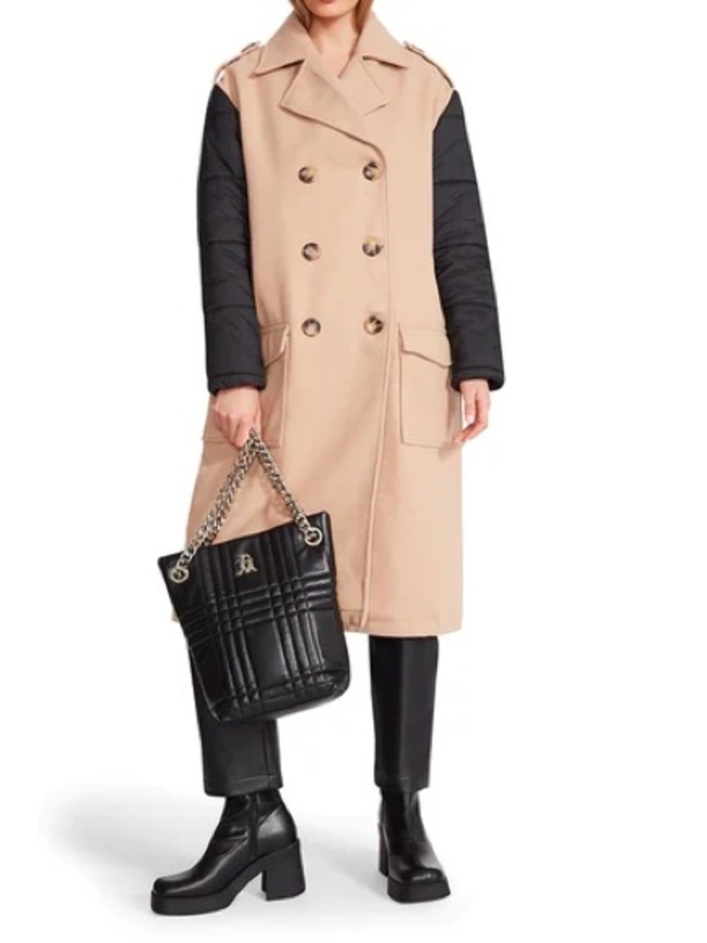 Steve Madden Savanah mixed-media trench coat Size XS